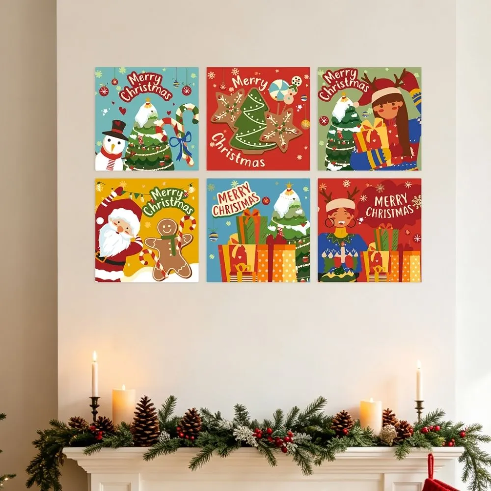 Figured'Art Kerstkleuren mini schilderen op nummer 6 stuks