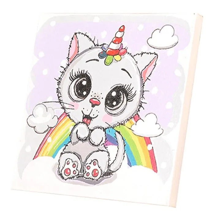 Paint by Numb3rs Kitten Rainbow schilderen op nummer 30x30cm