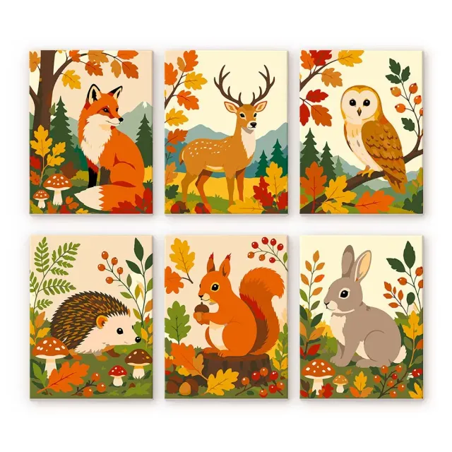 Figured'Art Mini Boswezentjes Schilderen op Nummer 15x20cm 6 stuks