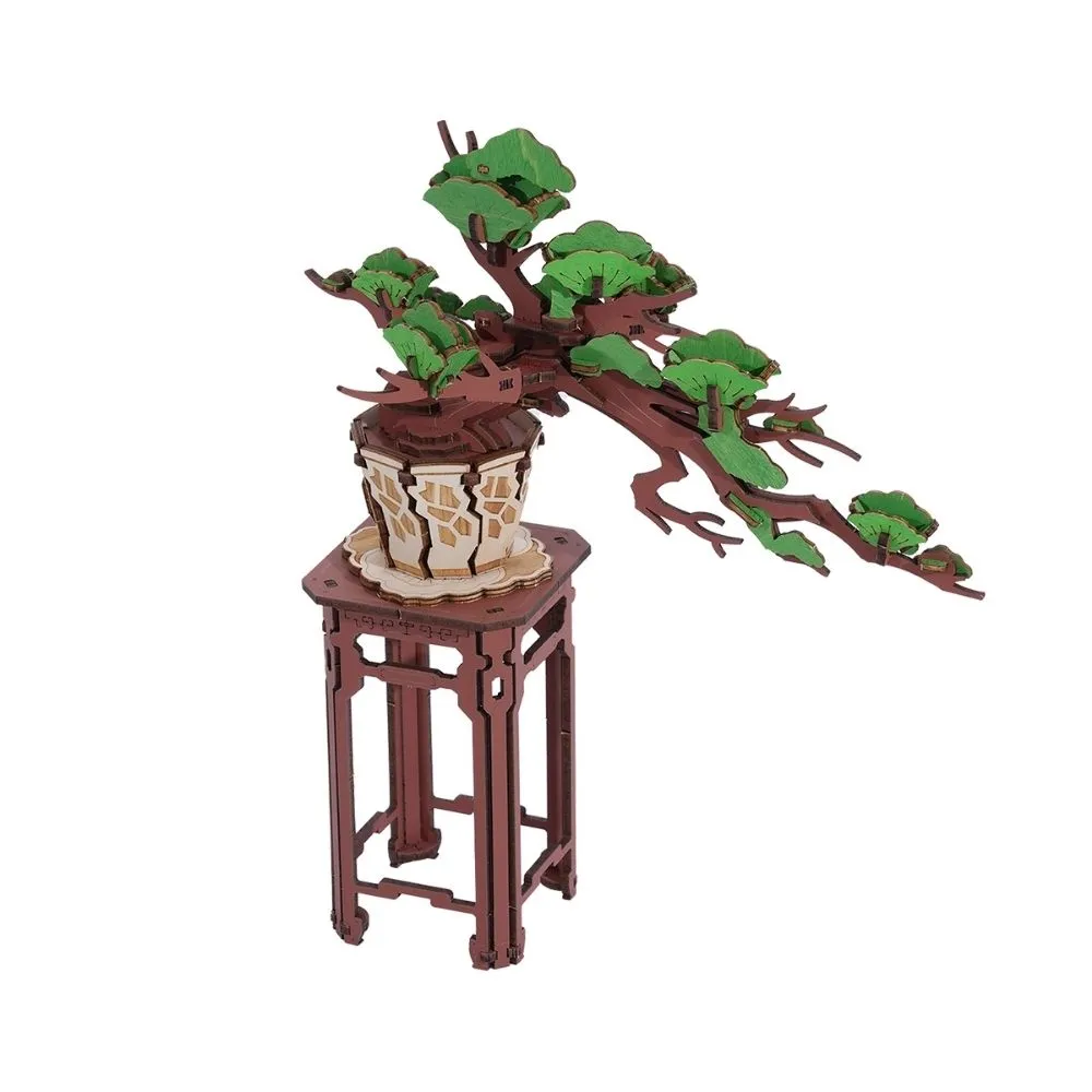 Figured'Art Altijdgroene Pijnboom Bonsai 3D puzzel 115-delig groen