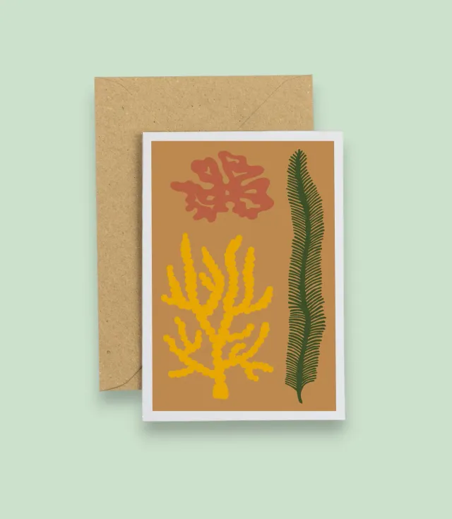 Studio Wald Seaweed Mustard A6 wenskaart blanco