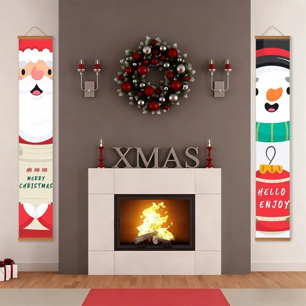 Figured'Art Sneeuwman Vreugde deur banner schilderen 20x120 cm kerst