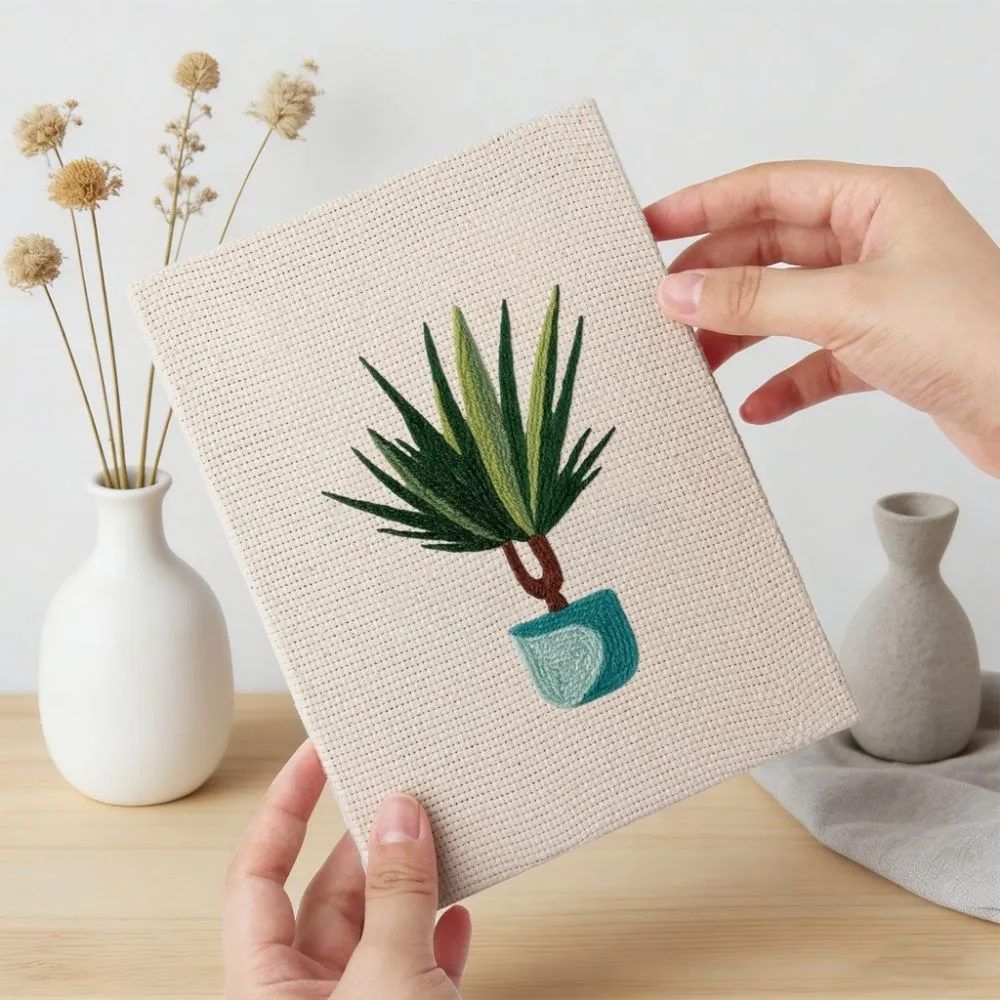 Figured'Art Plantenliefhebber punch needle set 4 stuks met frames