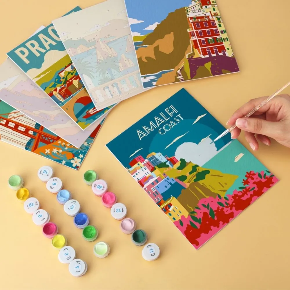 Figured'Art Grand Tour-poster mini schilderen op nummer 6 stuks