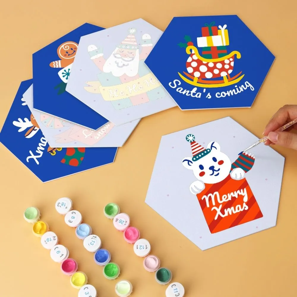 Figured'Art Ho Ho Feestdagen mini schilderen op nummer 6 stuks