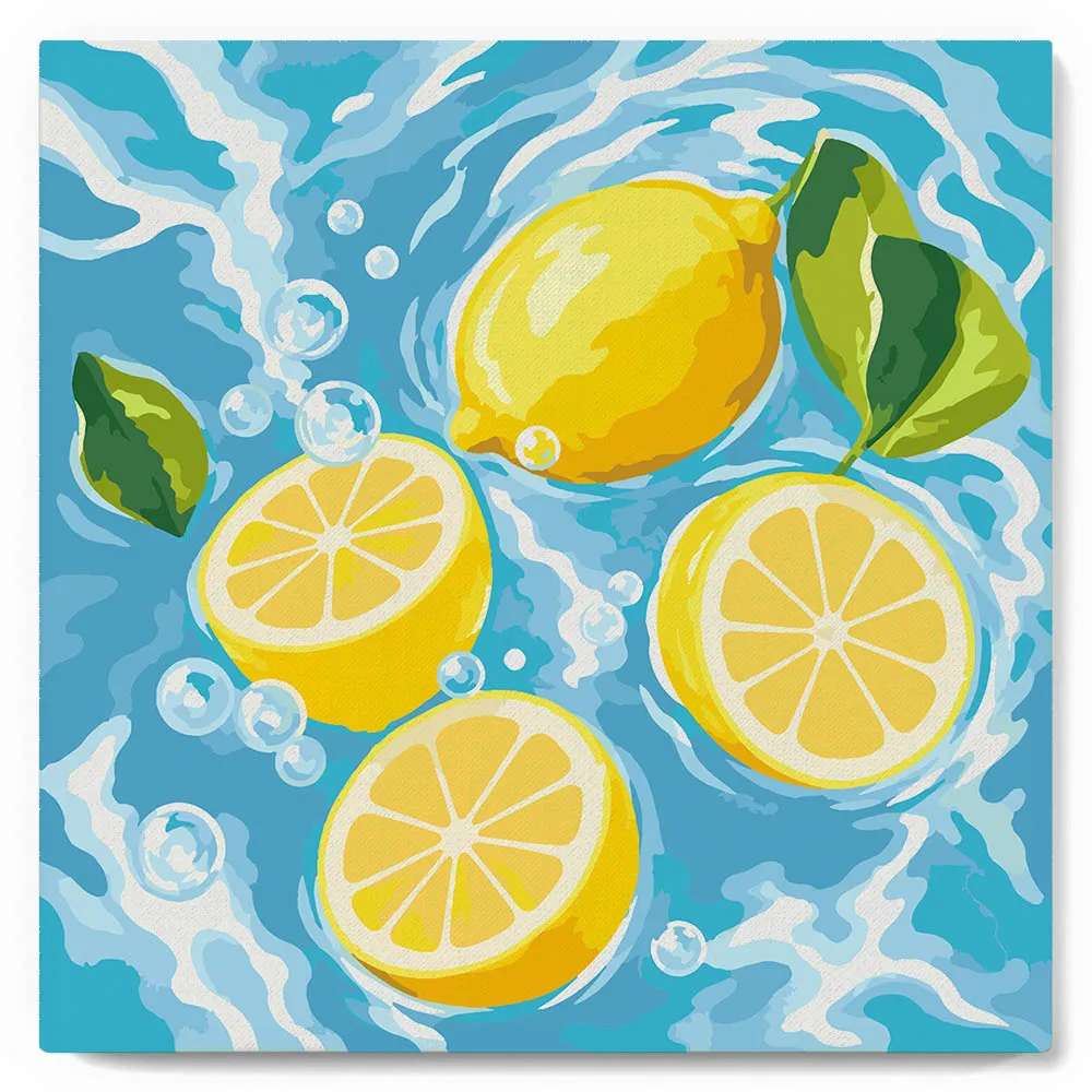Figured'Art Mini Citrusbries schilderen op nummer 20x20cm met frame eenvoudig