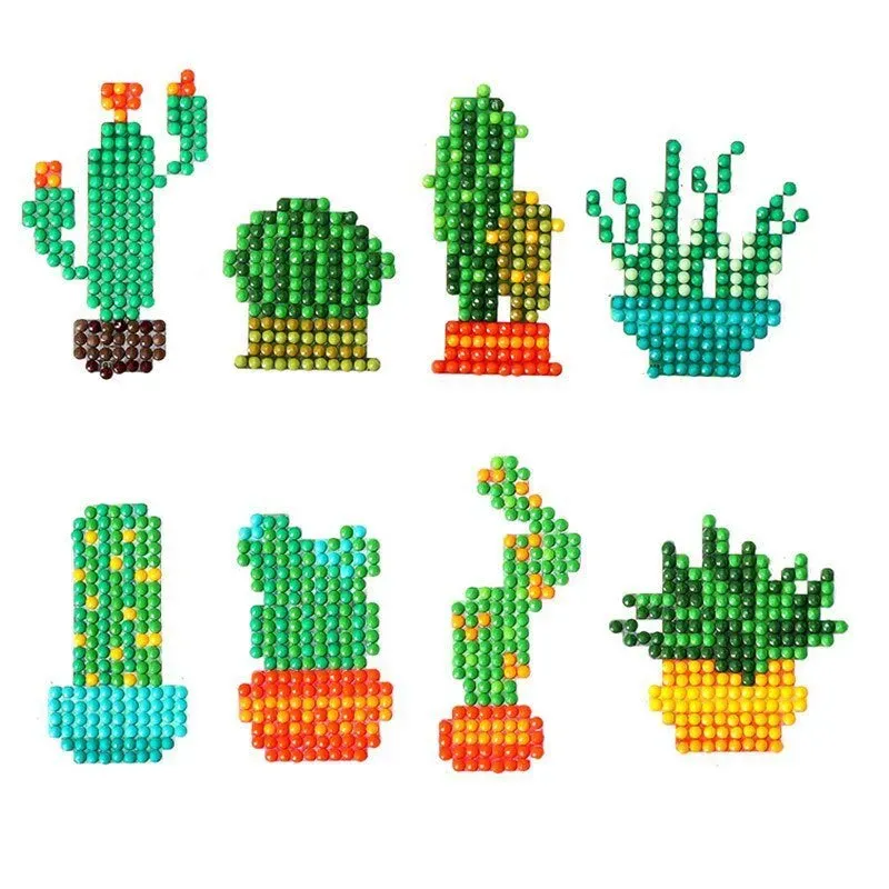 Figured'Art Cactus stickerset diamond painting 8 stickers kind