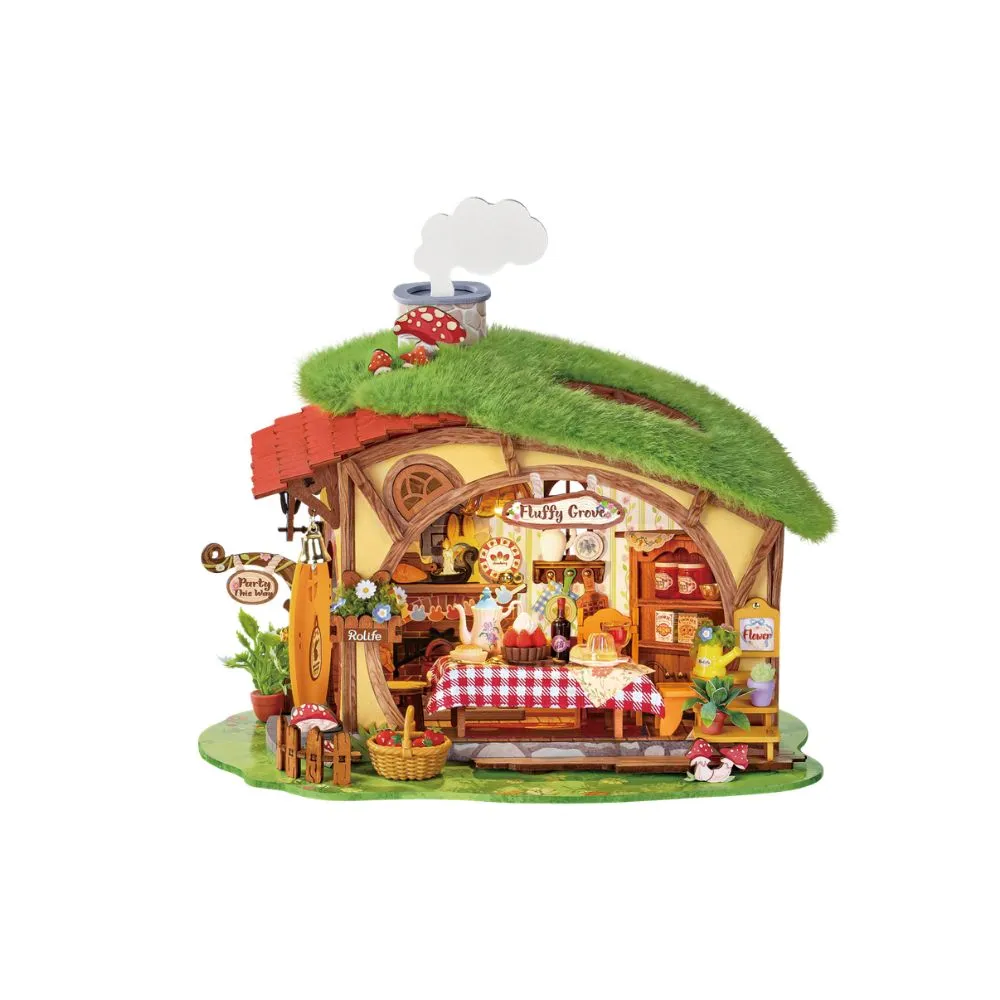 Figured'Art Het huis in het bos miniatuurhuisje 3D puzzel met led