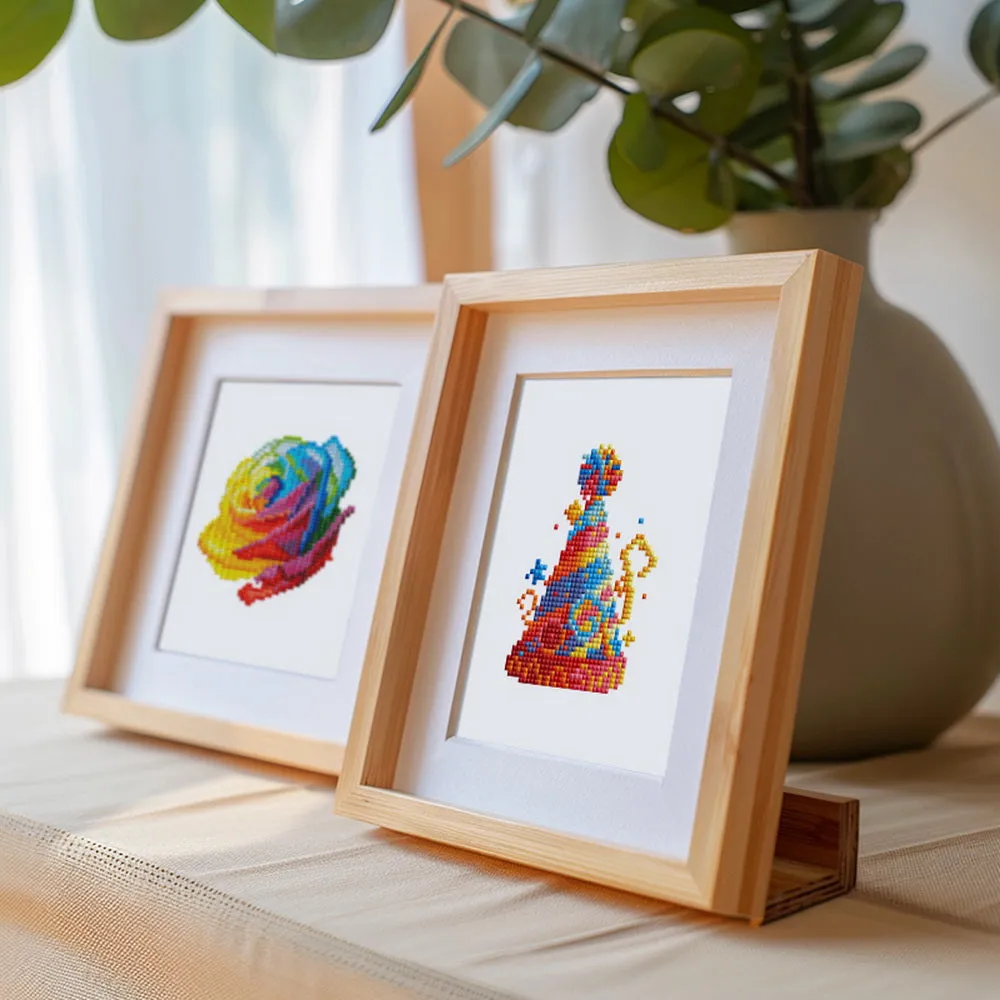 Figured'Art Kerstcadeaus mini diamond painting 15x20cm 2 stuks
