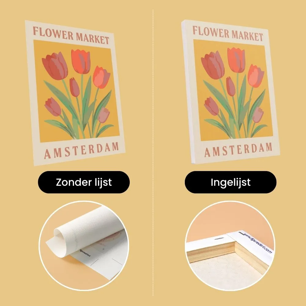 Figured'Art Bloemenmarkt 1 mini schilderen op nummer 15x20cm 6st