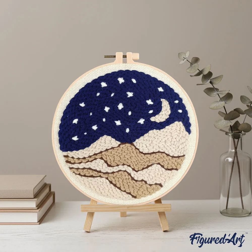 Figured'Art Punch Needle pakket Woestijnnacht 20x20cm wol