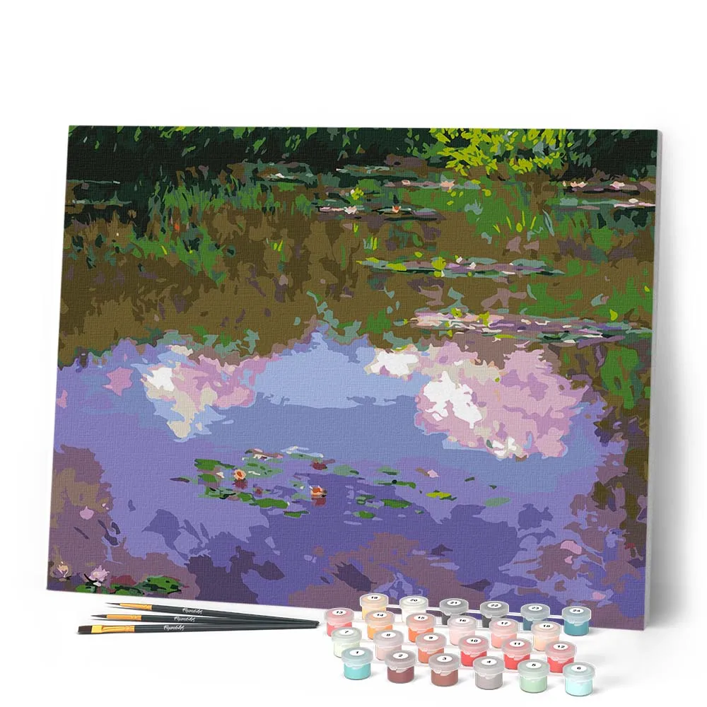 Figured'Art Waterlelies Wolken Monet schilderen op nummer 40x50 cm