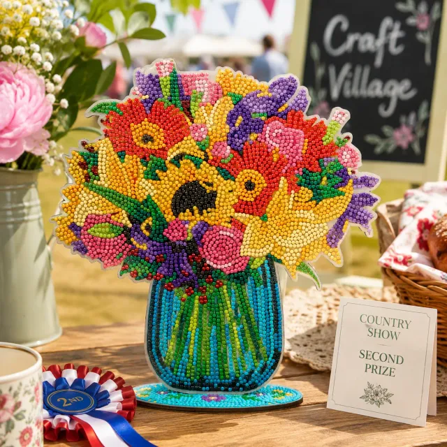 Craft Buddy Crystal Art Amore Flower Bouquet houten decoratie 25 cm