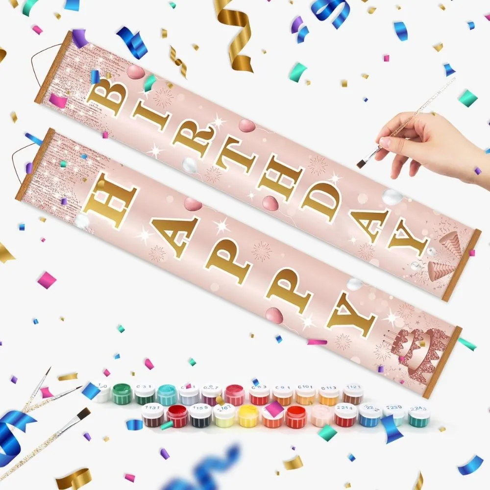 Figured'Art Confetti-Feston deur banners schilderen 2 stuks