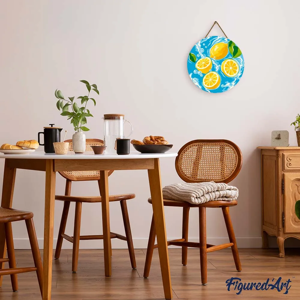 Figured'Art Citrusbries schilderen op nummer houten schijf 30 cm