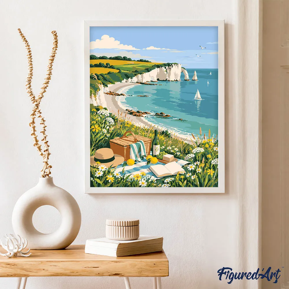 Figured'Art Picknick aan Zee schilderen op nummer 40x50 cm landschap