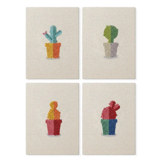 Figured'Art Mini Binnen Tuin 1 punch needle set 4 stuks met frames
