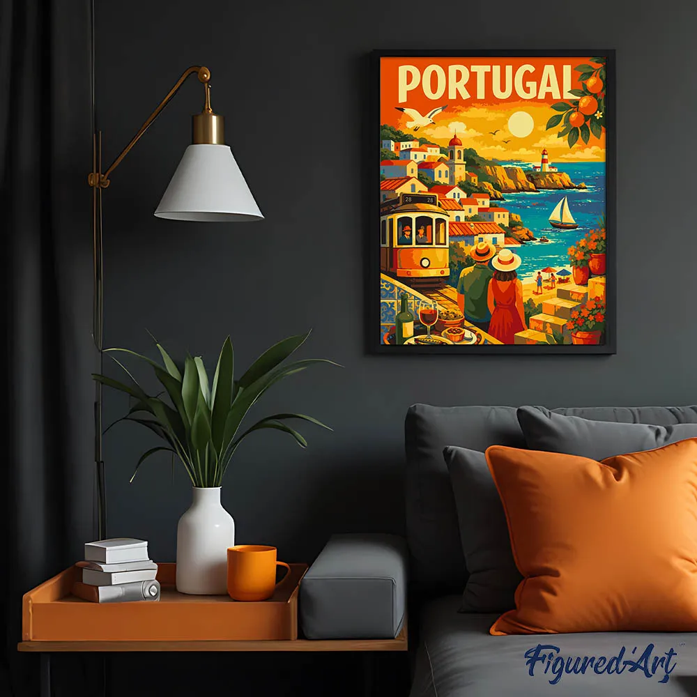 Figured'Art Reisposter Portugal schilderen op nummer 40x50cm