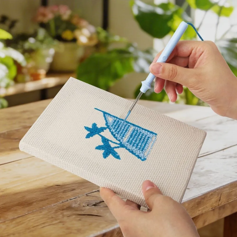 Figured'Art Wereld Monumenten punch needle set 4 stuks met frame