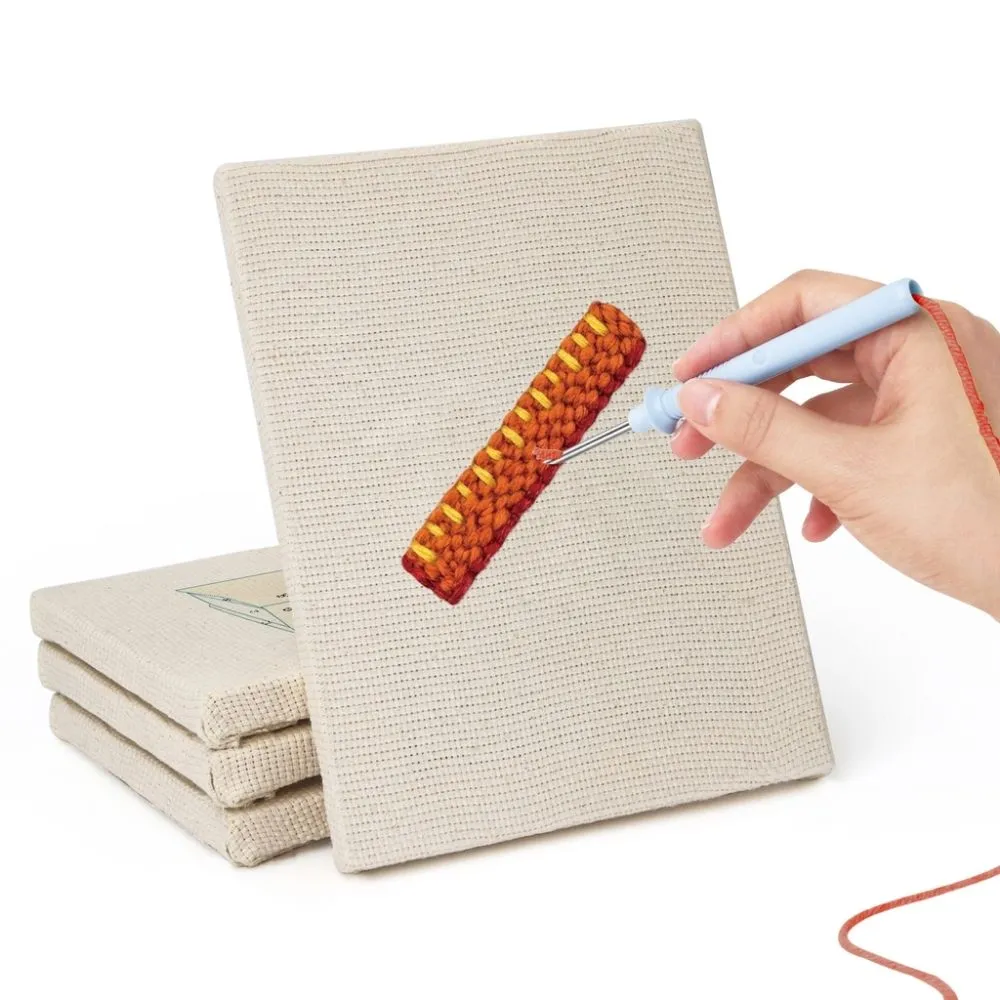 Figured'Art Kantoor en Bureau punch needle set 4 stuks met frame