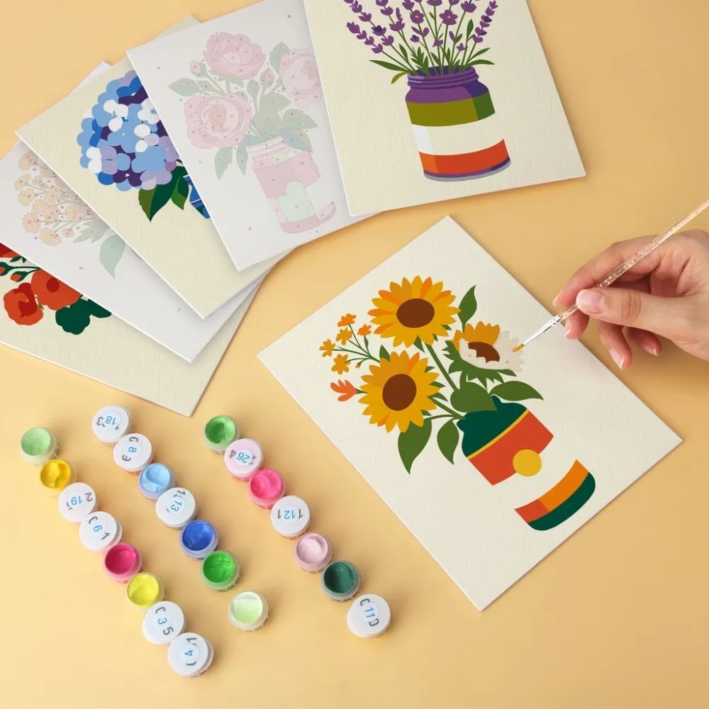 Figured'Art Mini Serie Rustieke bloemenvazen schilderen op nummer 6st