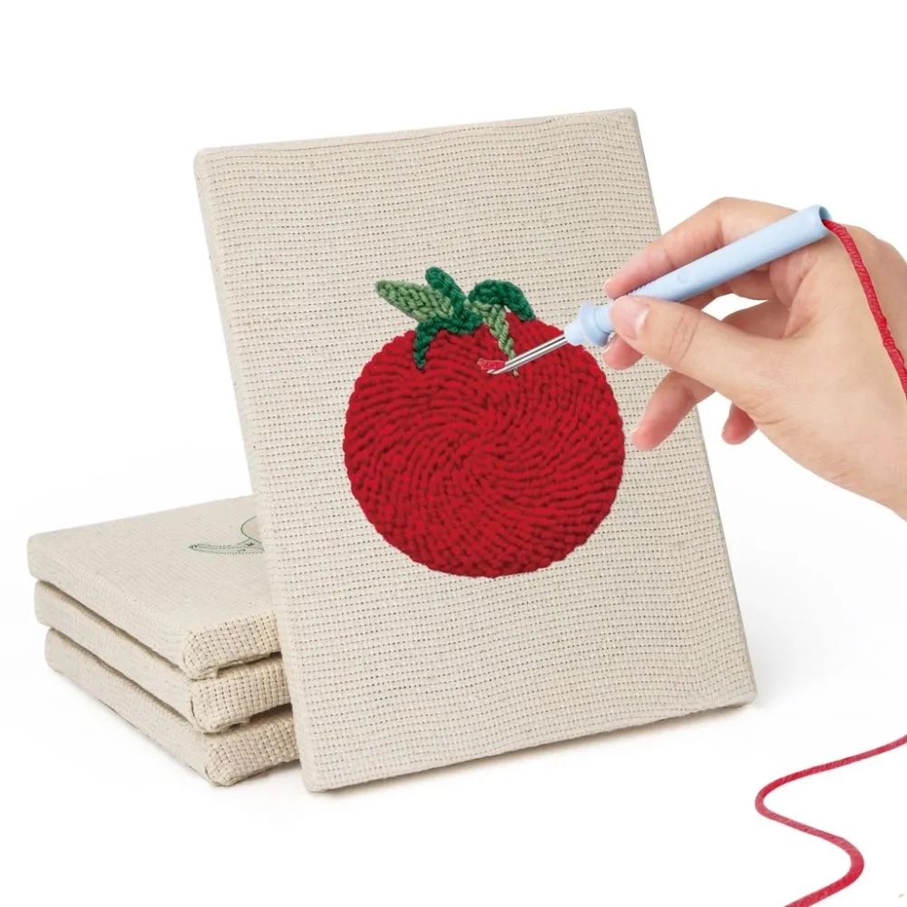 Figured'Art Verse Groenten punch needle set 4 frames katoen