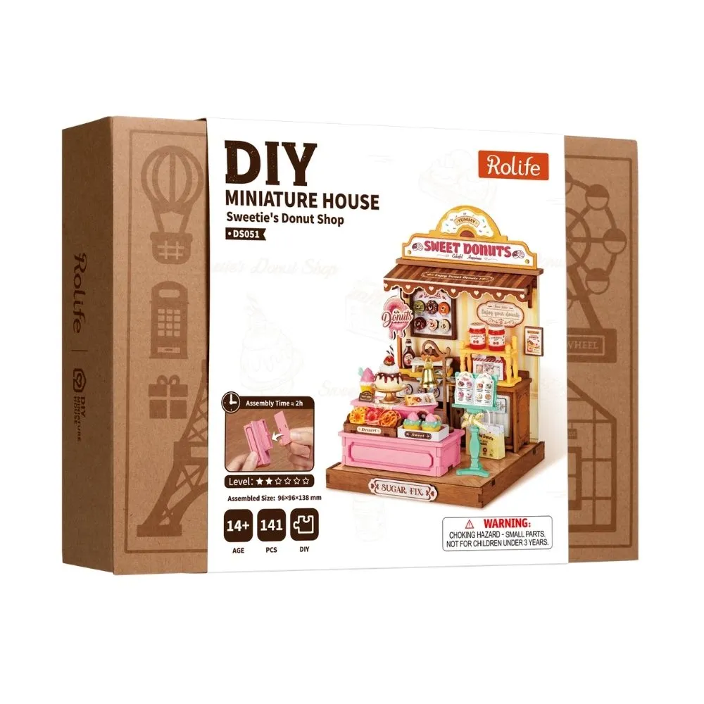 Figured'Art Sweetie donutwinkel miniatuurhuisje 3D puzzel 141-delig