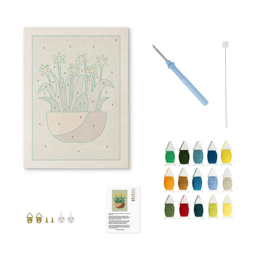 Figured'Art Zonnige Narcissen punch needle 20x30cm bloemen