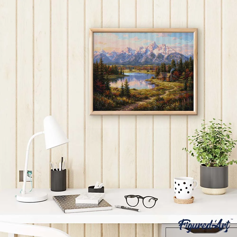 Figured'Art Vallei van bergreflecties diamond painting 40x50 cm