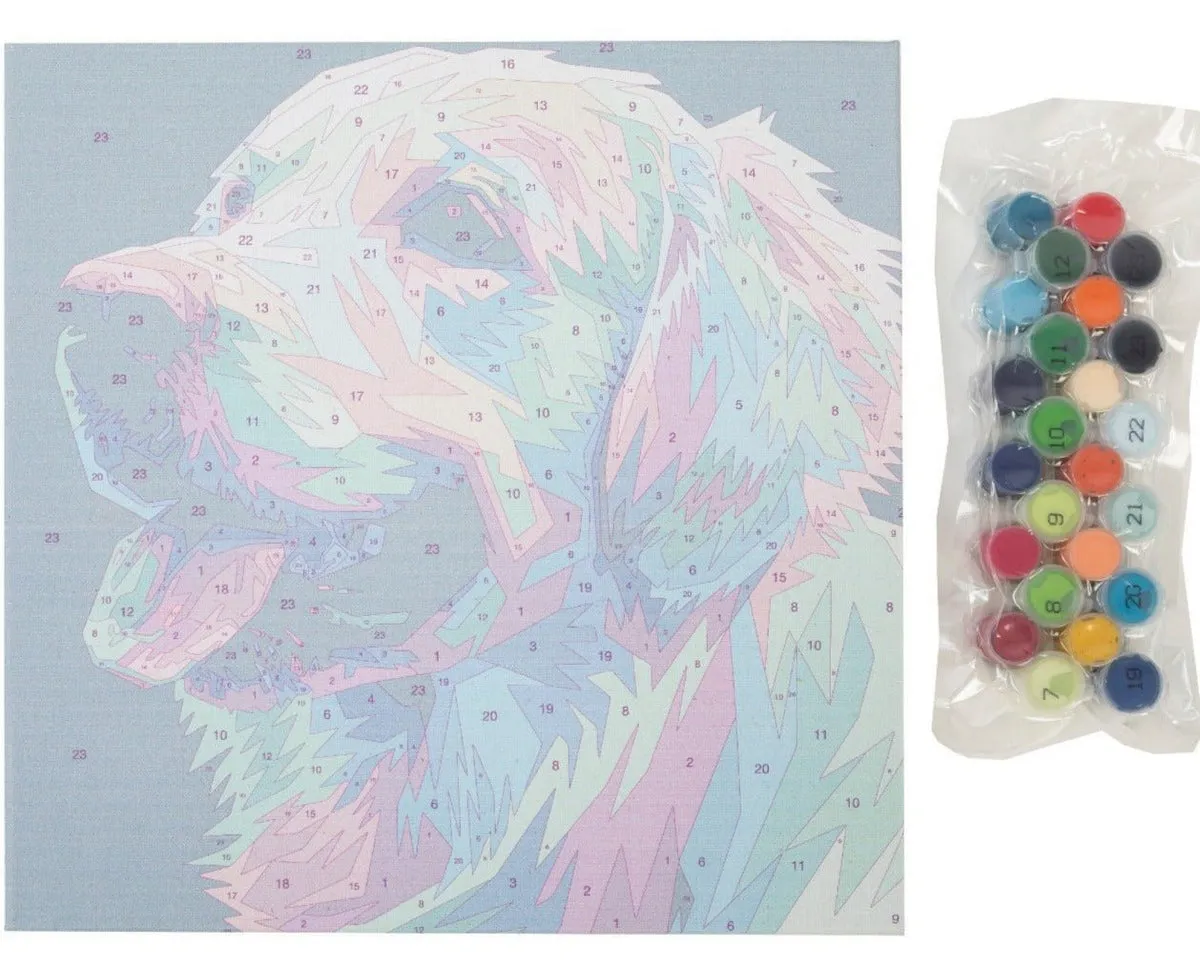 Craft Buddy Paint by Numb3rs Colourful Pup schilderen op nummer 30x30cm