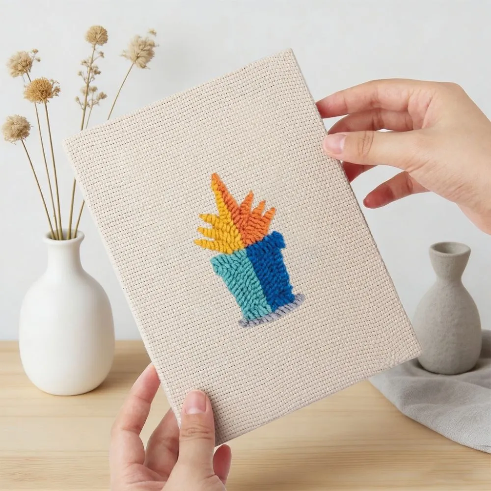 Figured'Art Mini Binnen Tuin 2 punch needle set 4 stuks 15x20 cm