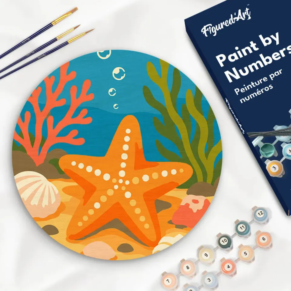 Figured'Art Zeester schilderen op nummer houten schijf 30 cm