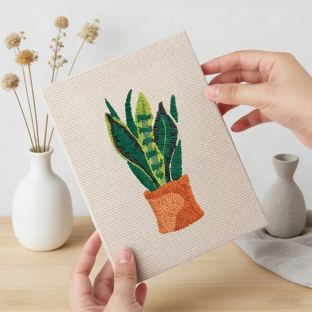 Figured'Art Binnenplanten Paradijs punch needle set 4 stuks frames