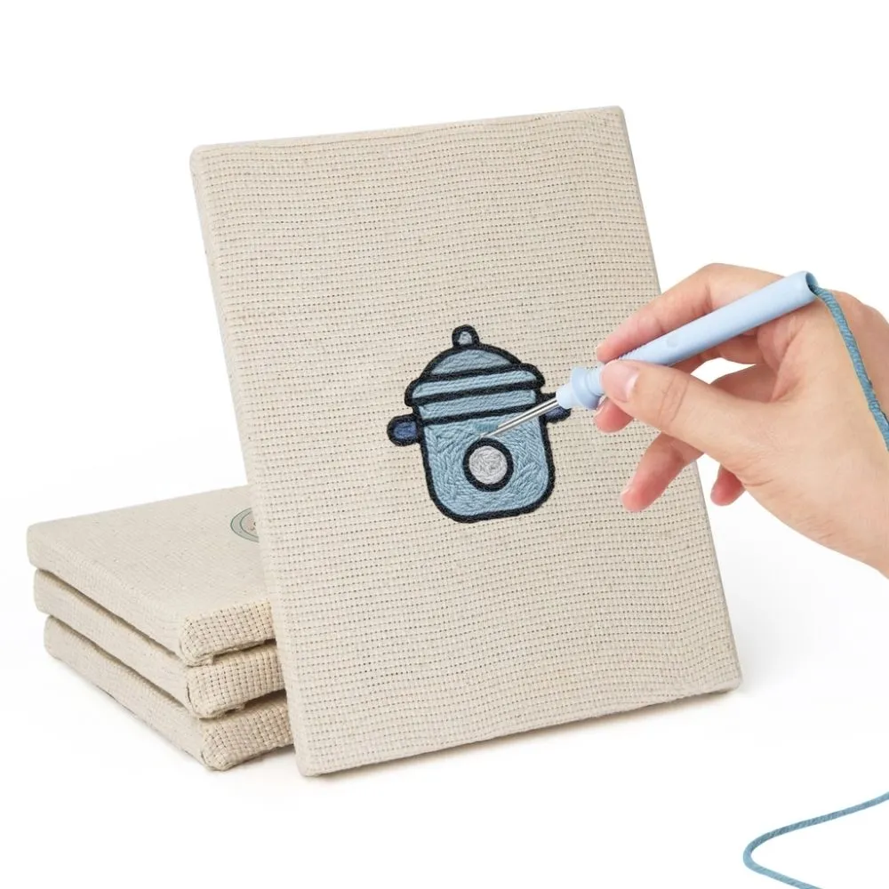 Figured'Art Zoete Drankjes punch needle set 4 stuks 15x20cm