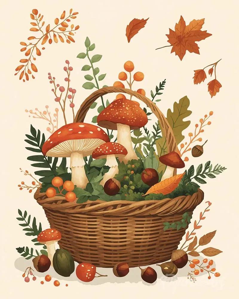 Figured'Art Herfstmand schilderen op nummer 40x50 cm herfst