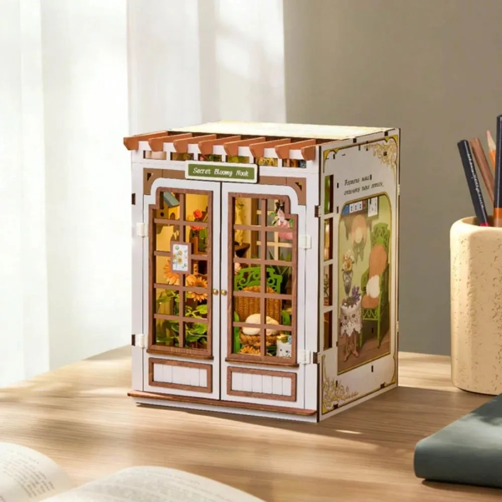 Figured'Art Book Nook Geheim Bloemrijk Hoekje bouwpakket met led