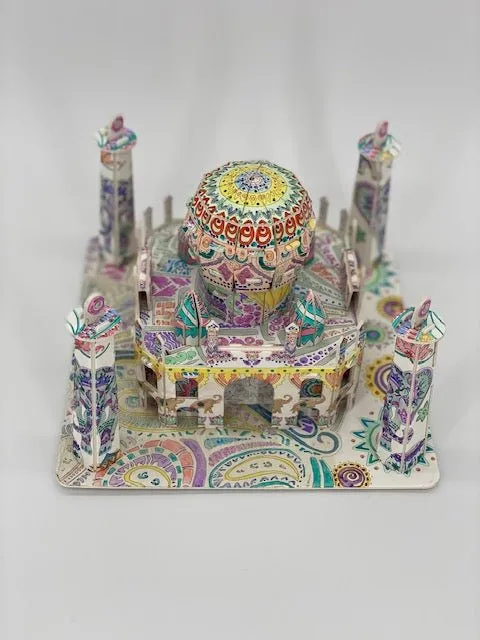 Craft Buddy Taj Mahal 3D kleurpuzzel 19cm met stiften