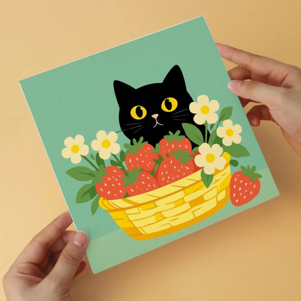 Figured'Art Mini Schilderen op Nummer Kat Fruit 20x20cm 6 stuks