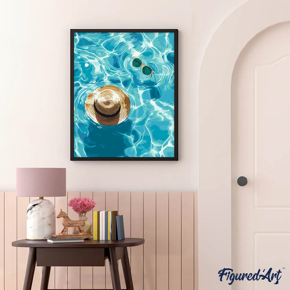 Figured'Art Drijvende Strohoed schilderen op nummer 40x50cm zomer