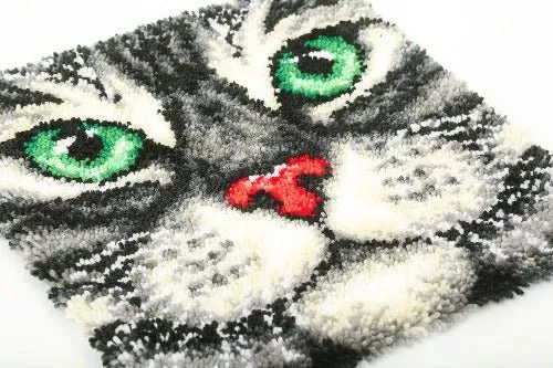 Craft Buddy Cat knoopkleed 53,5x53,5cm grijze kat