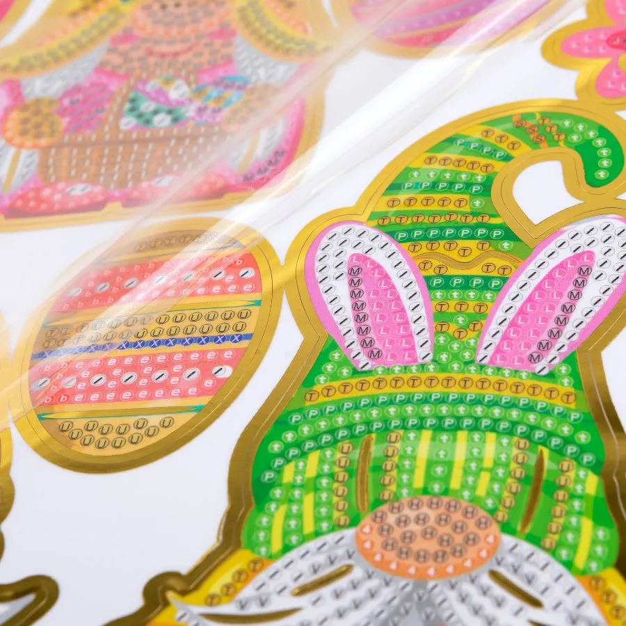 Craft Buddy Crystal Art Easter Garden stickers 42 stuks goudrand