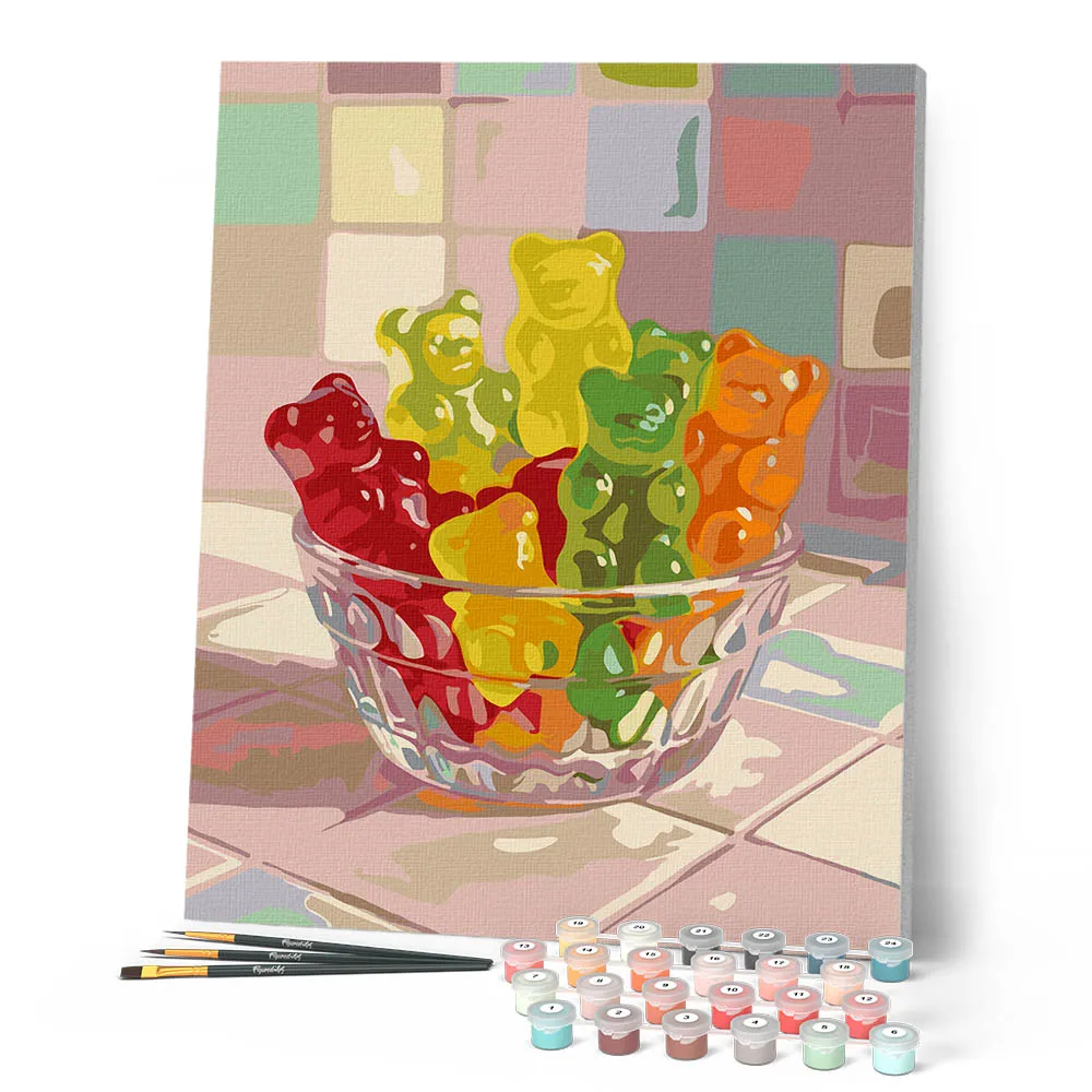 Figured'Art Gummy lekkernijen schilderen op nummer 40x50cm
