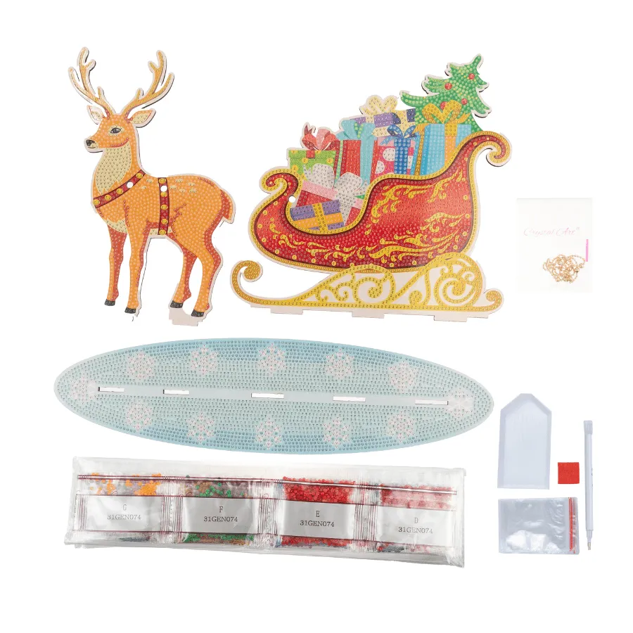 Craft Buddy Crystal Art Santa's Sleigh diamond painting hout 34 cm