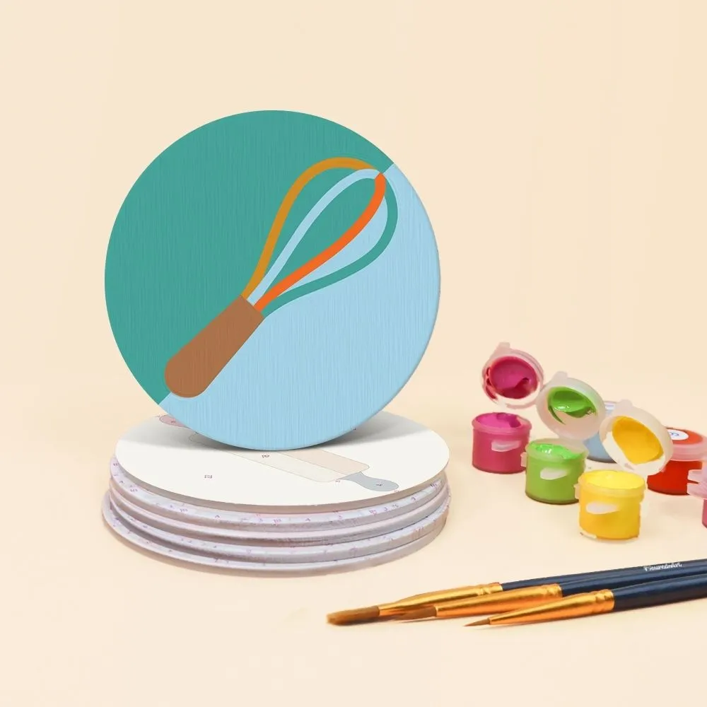 Figured'Art Dessertliefhebbers schilderen op nummer onderzetters 6st