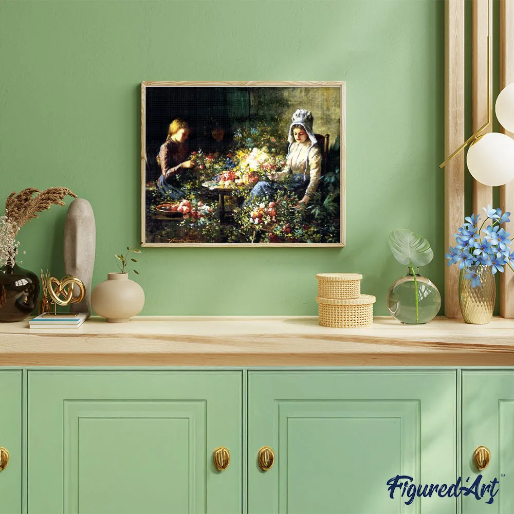 Figured'Art Flower Sellers diamond painting 40x50cm full drill