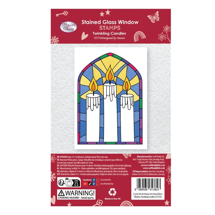 Craft Buddy Twinkling Candles stained glass stempel kaarsen A6