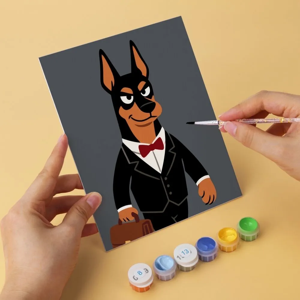 Figured'Art Stijlvolle honden mini schilderen op nummer 6x15x20cm honden