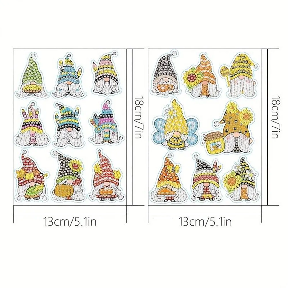 Figured'Art Kabouter diamond painting stickers 17 stuks 3x3 cm