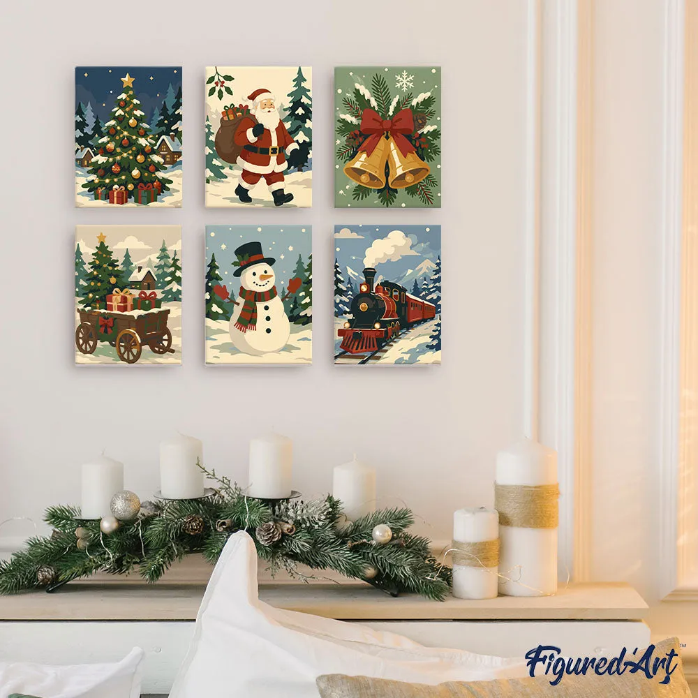 Figured'Art Kerstverhalenboek mini schilderen op nummer 6 stuks 15x20cm