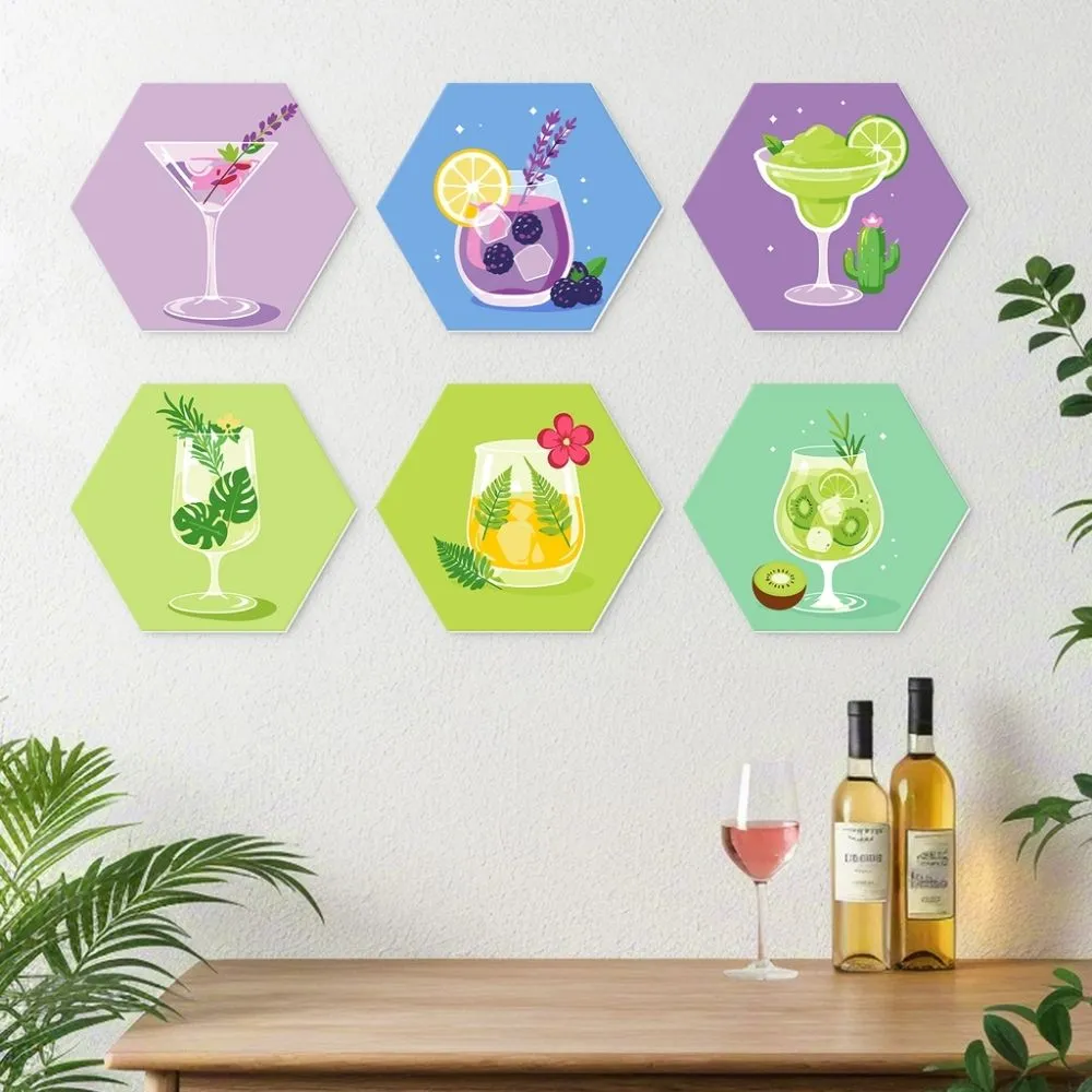 Figured'Art Mini Serie Pastelkleurige cocktailset 6 stuks